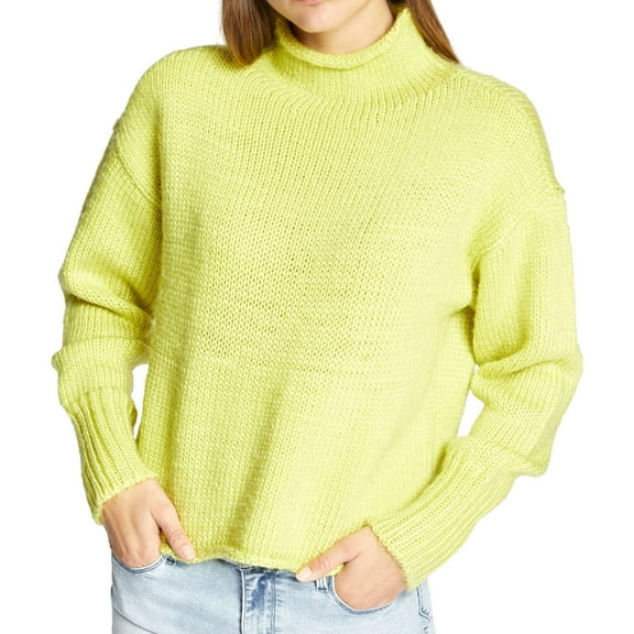 Sanctuary Womens Curl Up Knit Mockneck Sweater