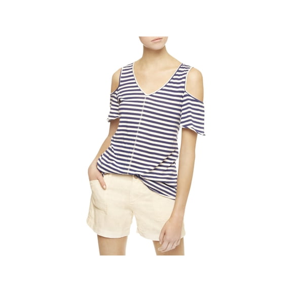 Sanctuary Womens Dahlia Striped Cold Shoulder Casual Top