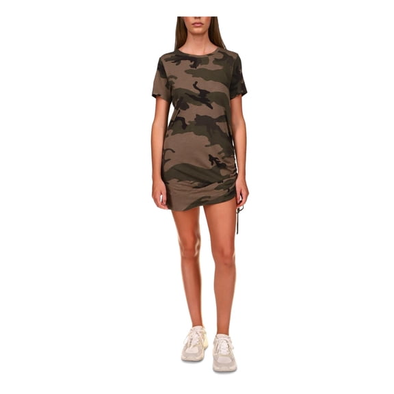 Sanctuary Womens Drawstring Camouflage T-Shirt Dress