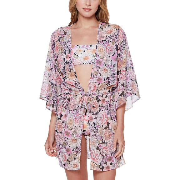 Sanctuary Womens Floral Print Caftan Cover-Up