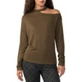 thumbnail image 1 of Sanctuary Womens Full Time Lover Knit Cold Shoulder Pullover Top, 1 of 1
