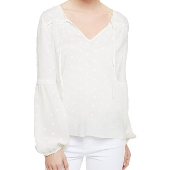 Sanctuary Clothing Womens Peasant Knit Blouse, White, Juniors, Small