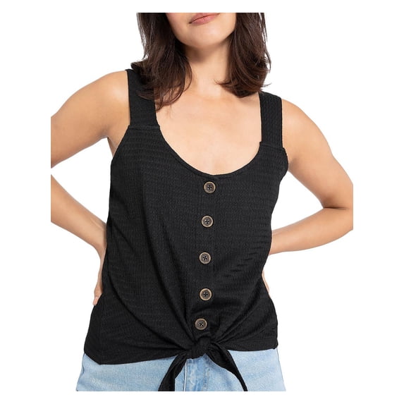 Sanctuary Womens Golden Hour Button-Down Tie Front Tank Top