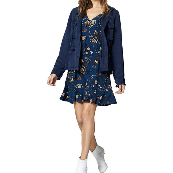 Sanctuary Clothing Womens Harvest Moon Flounce Dress, Blue, X-Small