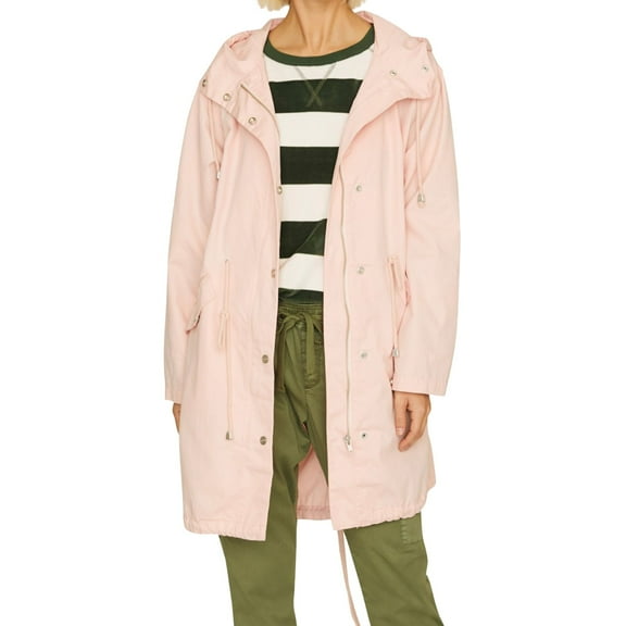 Sanctuary Womens Hooded Mid-Length Anorak Jacket Pink L