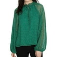 thumbnail image 1 of Sanctuary Clothing Womens Leopard Print Peasant Blouse, Green, Large, 1 of 2