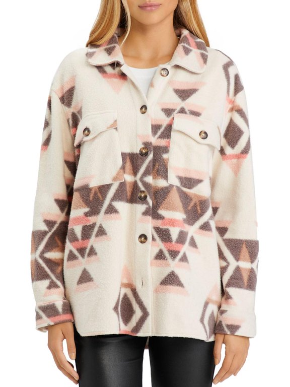 Womens Lightweight Aztec Shirt Jacket