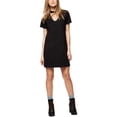 thumbnail image 1 of Sanctuary Womens Madeline Choker Shift Casual Dress Black XS, 1 of 2