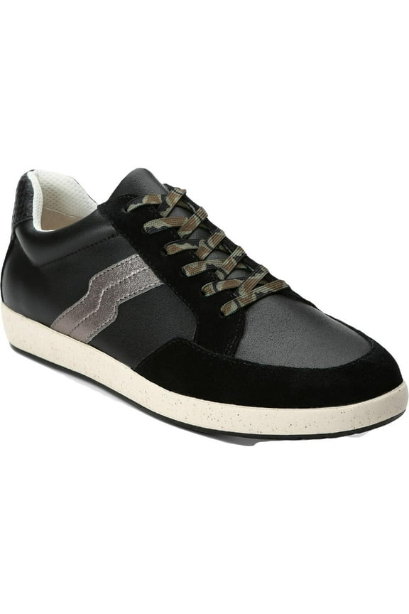 Womens Music Leather Snake Print Fashion Sneakers Black 7 Medium (B,M)