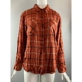 thumbnail image 1 of Sanctuary Womens New Generation Plaid Boyfriend Blouse Orange L, 1 of 2