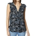 thumbnail image 1 of Sanctuary Clothing Womens Wildflower Button Down Blouse, Black, X-Small, 1 of 3