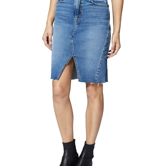 Sanctuary Clothing Womens Slit Denim Skirt, Blue, 29