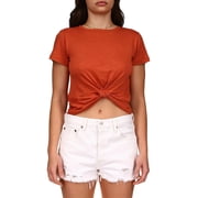 Sanctuary Womens Slub Gathered T-Shirt