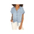 thumbnail image 1 of Sanctuary Womens Tencel Chambray Button-Down Top Blue XL, 1 of 2