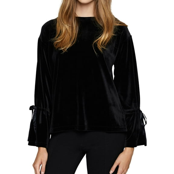 Sanctuary Clothing Womens Velet Pullover Blouse, Black, X-Small