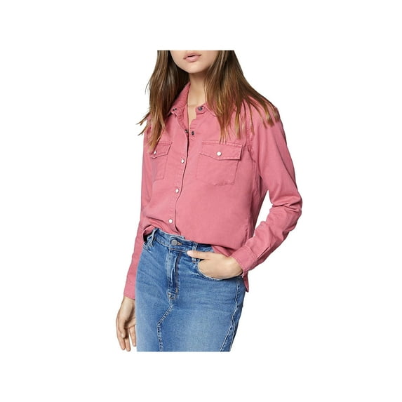 Sanctuary Womens Woven Casual Button-Down Top