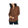 thumbnail image 1 of Sanctuary Womens Woven Leopard Print Button-Down Top Brown S, 1 of 2