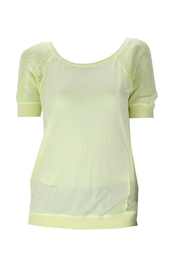 Yellow Mesh Panel Tee S