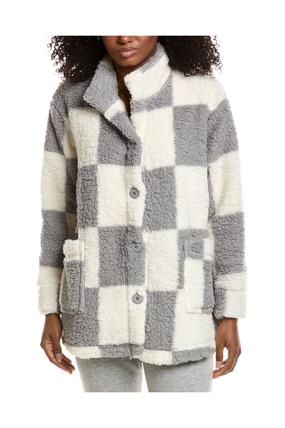 womens  Sherpa Lounge Jacket, XS/S, Grey