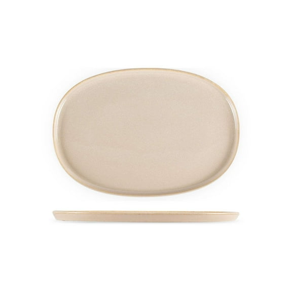 Sand 13" x 9" x h:0.75" Oval Beige Porcelain Platter