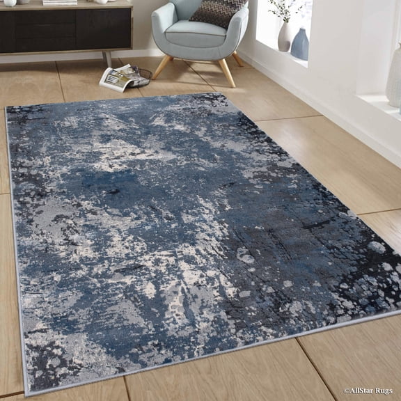 Sand Allstar Paint Brush Design Area Rug (7' 9" x 10' 0")