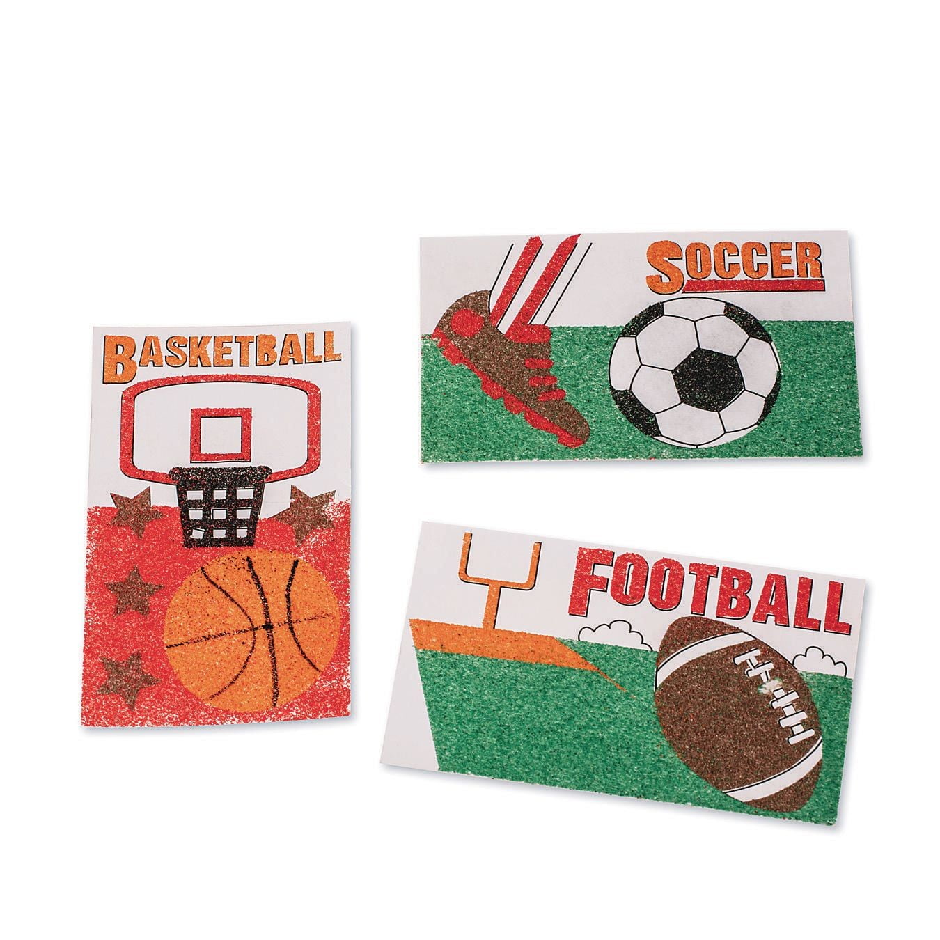 Sand Art Boards Craft Kit - Sports, 5" x 3" (Pack of 24)