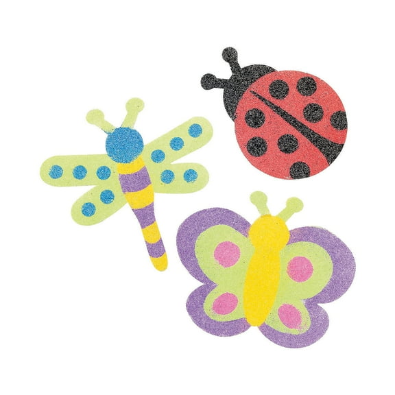 Sand Art Bug Magnet Craft Kit - Craft Supplies - 12 Pieces