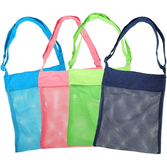 Sand Away Beach Treasures Seashell Pocket Mesh Bags - Set of 4(Large)