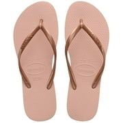 Havaianas Womens Slim Flip Flops - Spring and Summer Pool Sandals for Women - Ballet Rose, 11/12