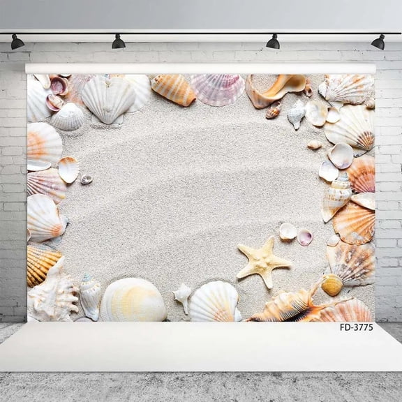 Sand Beach Star Shell Photography Background ration Baby Shower Children Portrait Backdrops Photocall Photo Studio Props