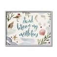 thumbnail image 1 of Sand Between Mistletoes Phrase Nautical Beach Christmas Gray Design 20 in x 16 in Framed Painting Art Prints, by Stupell Home Décor, 1 of 6