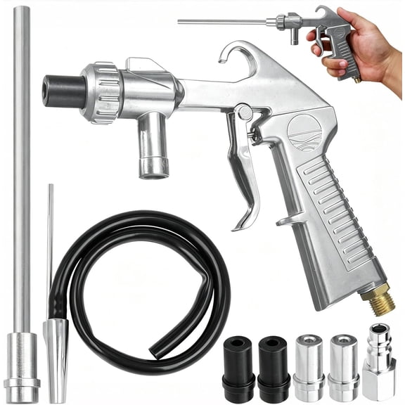 Sand Blasting Kit Sandblaster with Long Nozzle and Hose Rust Remove Abrasive Sand Blasting for Sandblasting Cabinets