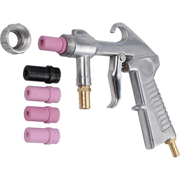 Sand Blasting Sandblaster | with 4 count Ceramic Nozzles, Extra Iron Nozzle Tip Set