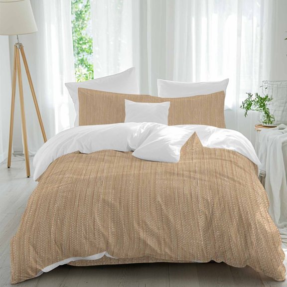Sand Brown Comforter Set King Size, Country Vintage Minimalist Solid Color Backdrop Soft Bedding Set for Man Woman, 4 Pieces Duvet Cover Set with Fitted Sheet, 2 Pillowcases