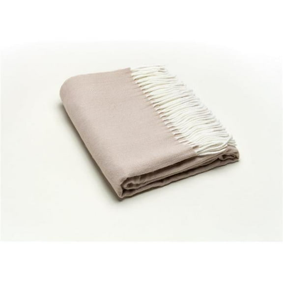 Sand Brown Soft Acrylic Herringbone Throw Blanket