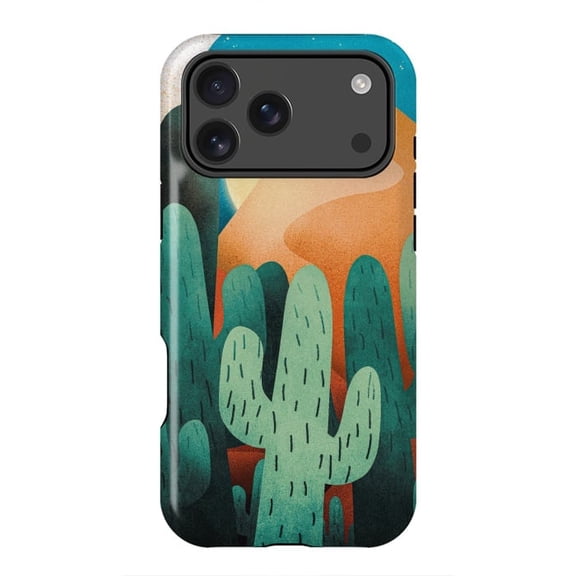 Sand Cactus Mountains Desert Landscape Nature Art for iPhone 17 16 15 14 13 12 11 Pro Max