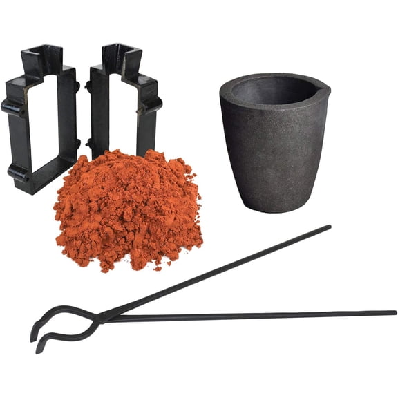 Sand Casting Set with 5 Lbs of Petrobond Quick Cast Sand Casting Clay  Crucible Hinge Tongs and Cast Iron Mold Flask Frame Melt Pour Metals Melting Gold Silver Copper