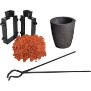Sand Casting Set with 5 Lbs of Petrobond Quick Cast Sand Casting Clay Crucible Hinge Tongs and Cast Iron Mold Flask Frame Melt Pour Metals Melting Gold Silver Copper