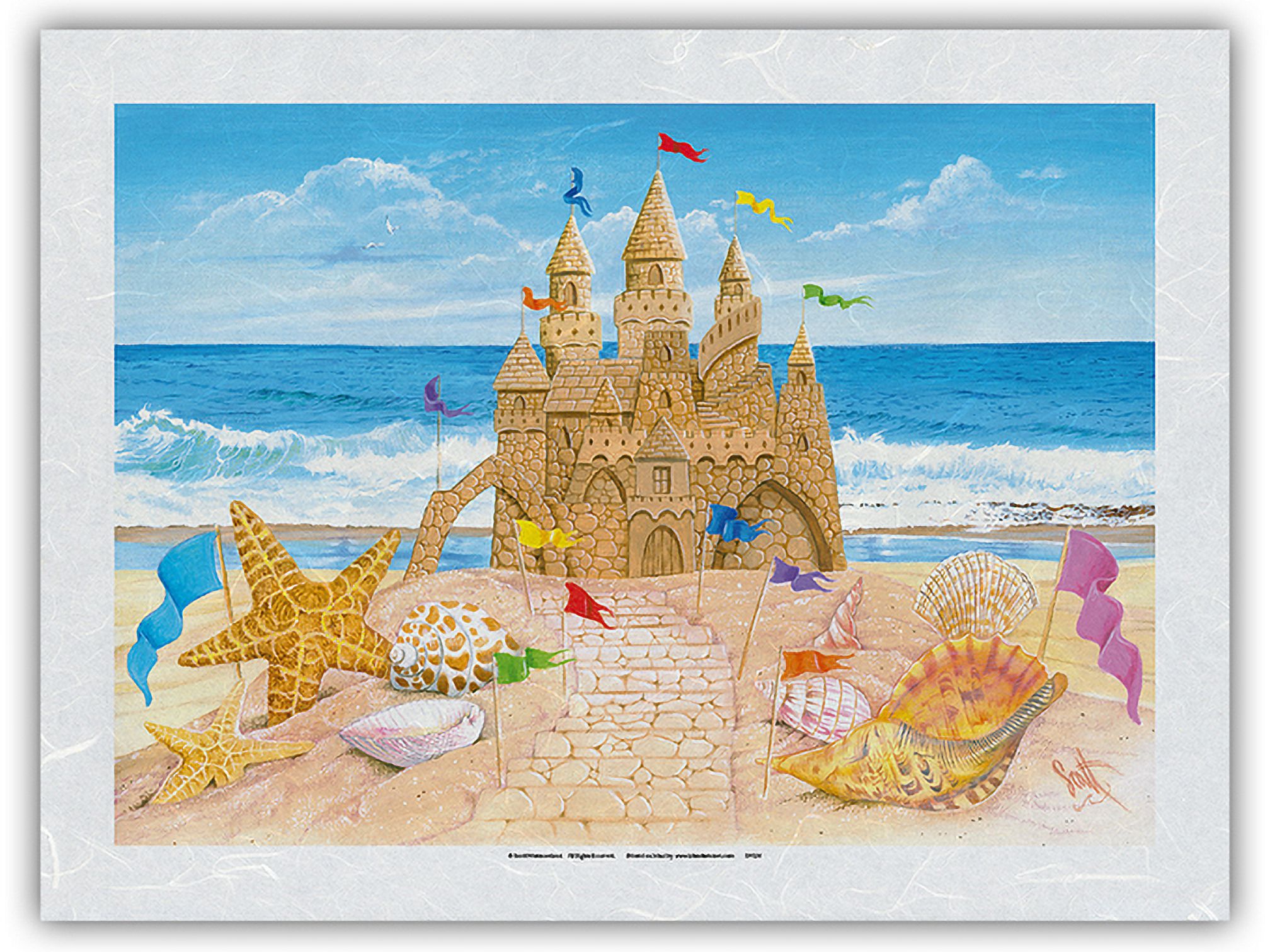 Sand Castle Rice Sand Castle - Paradise Ocean View - From an Original Color Painting by ...