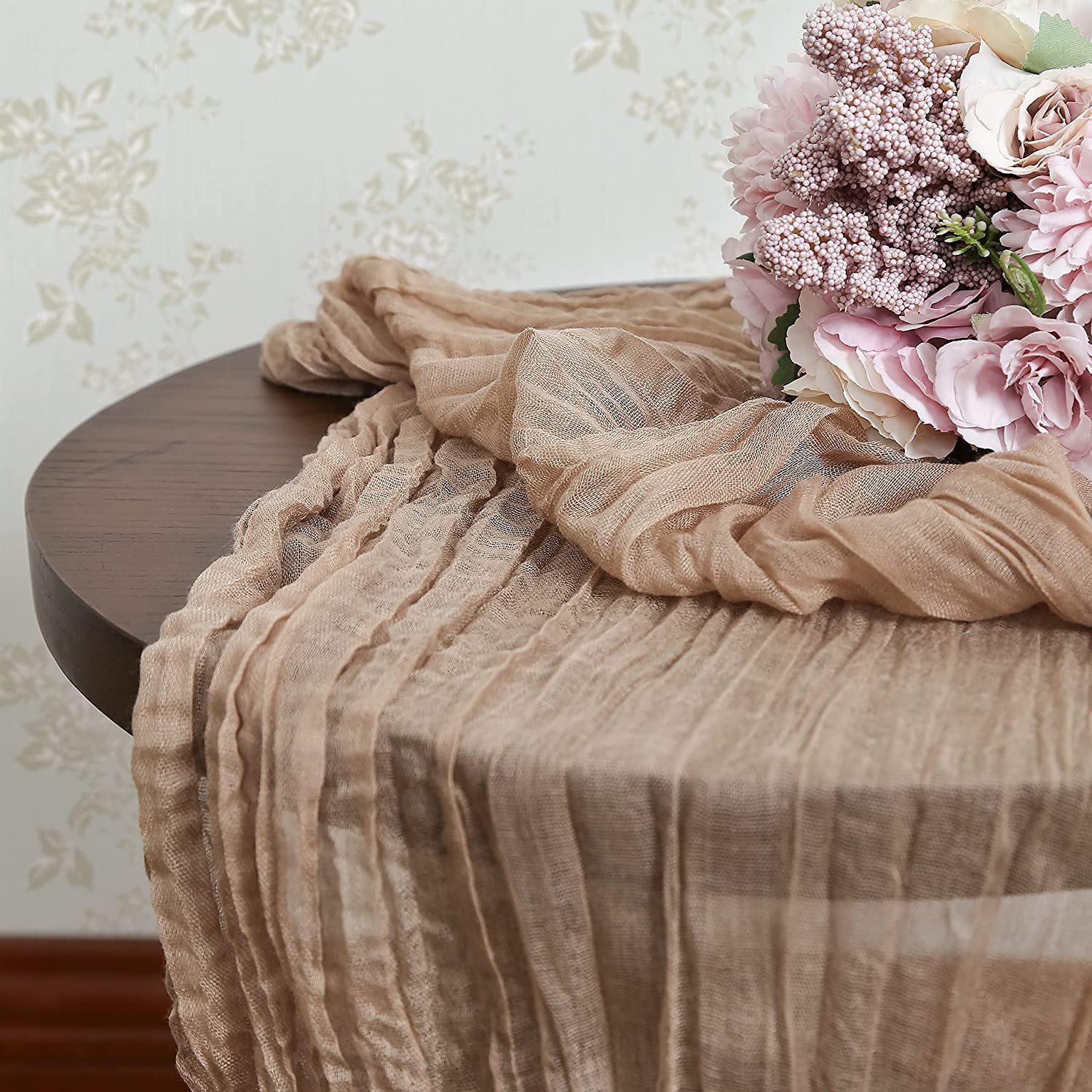 Sand Cheesecloth Table Runner - Rustic Wedding Decor - 10Ft Gauze Table ...