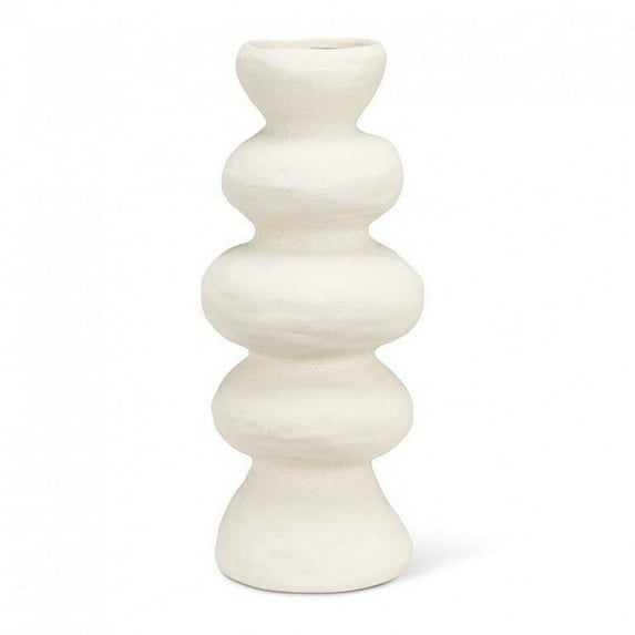 Sand Color Pebbled Stacked Look Vase