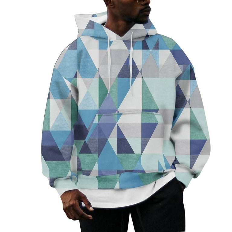 Sand Color Sweatshirt Bulk Sweatshirts Male Casual Geometric Multicolor Print Hoodies Long Sleeve Pocket Hooded Blouse 4 8