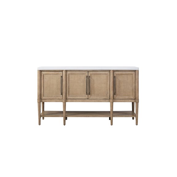 Sand - Colored Cement Top Server | Perfect for Side and Center Storage in Living Areas | Get a Stylish and Functional Server