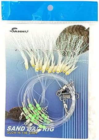 Sand Dab Rigs Size A,3 Pcs Glow-in-The-Dark with 12 Hooks,for Deep Sea ...