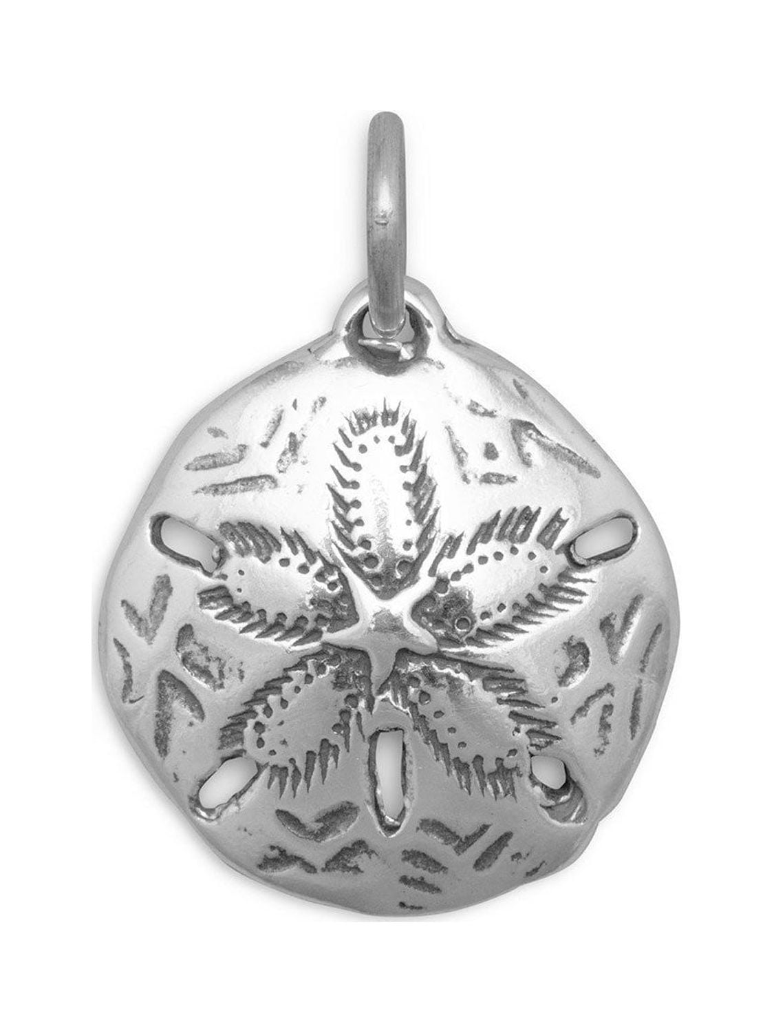 Sand Dollar Charm 16mm Diameter Antiqued Sterling Silver Sand Dollar Charm 16mm Diameter Antiqued Sterling Silver