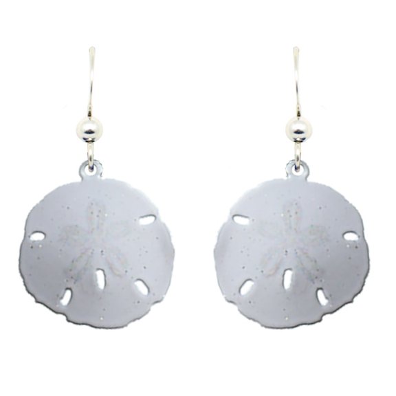 Sand Dollar Earrings by d'ears Non-Tarnish Sterling Silver French Hook Ear Wire