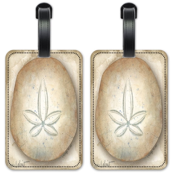 Sand Dollar - Luggage ID Tags / Suitcase Identification Cards - Set of 2