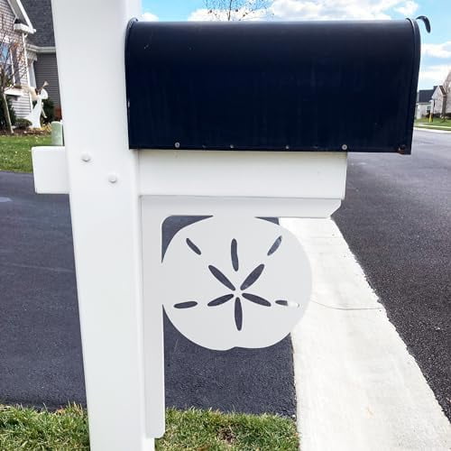 Sand Dollar Mailbox Decorative PVC Decor and Porch Bracket, Outdoor Beach Coastal Decoration, 21 Inch, Made in USA$$Garden &