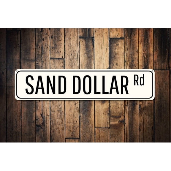 Sand Dollar Rd Sign Custom Beach Street Sign Ocean Lover Gift Beach House Decor Metal Sea Home Decoration - Sand Dollar - Size: 16 x 4 Inches