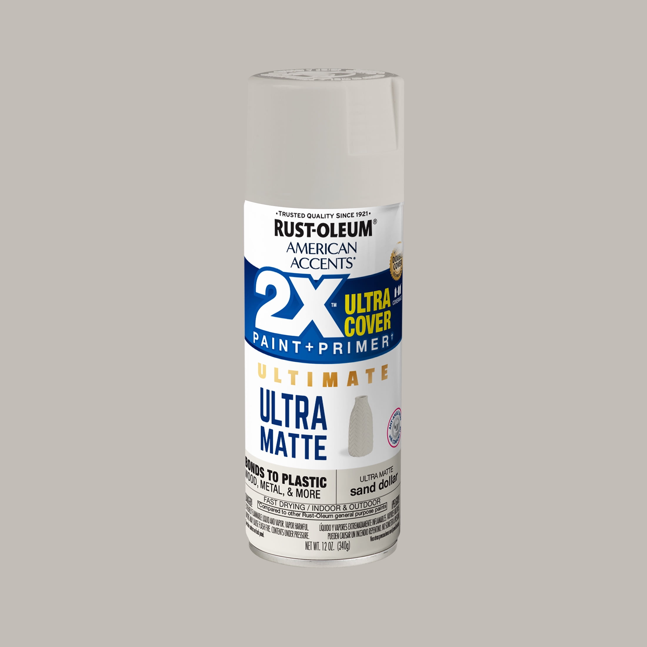 Sand Dollar, Rust-Oleum American Accents 2X Ultra Matte Spray Paint-371769, 12 oz